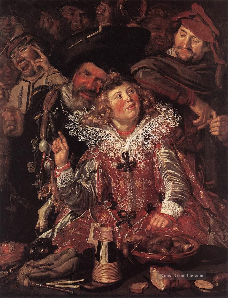 Fastnacht Revelers Porträt Niederlande Goldenes Zeitalter Frans Hals Ölgemälde